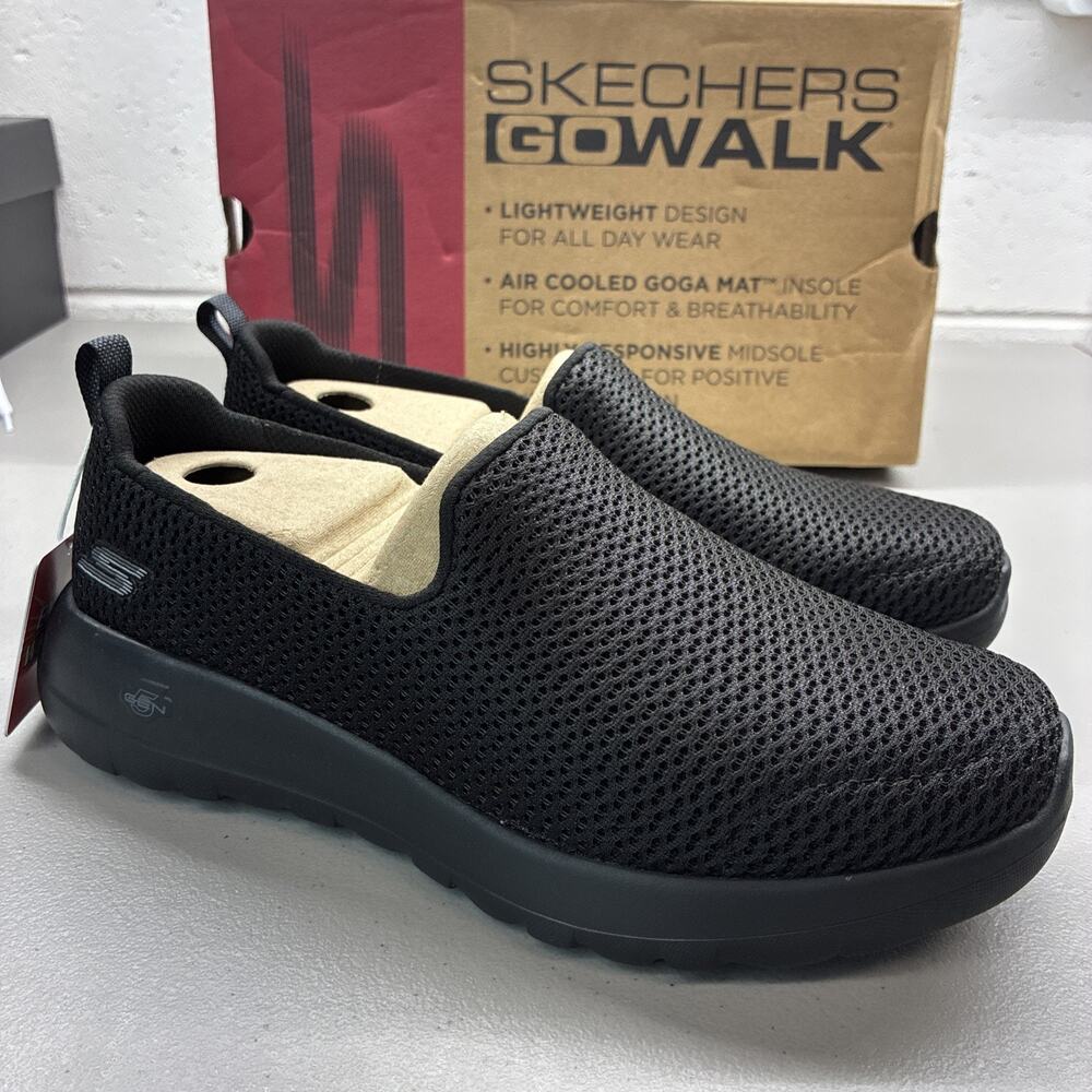 New Skechers Go Walk Joy Womens Size 6 Black Athletic Slip On Shoes Sneakers